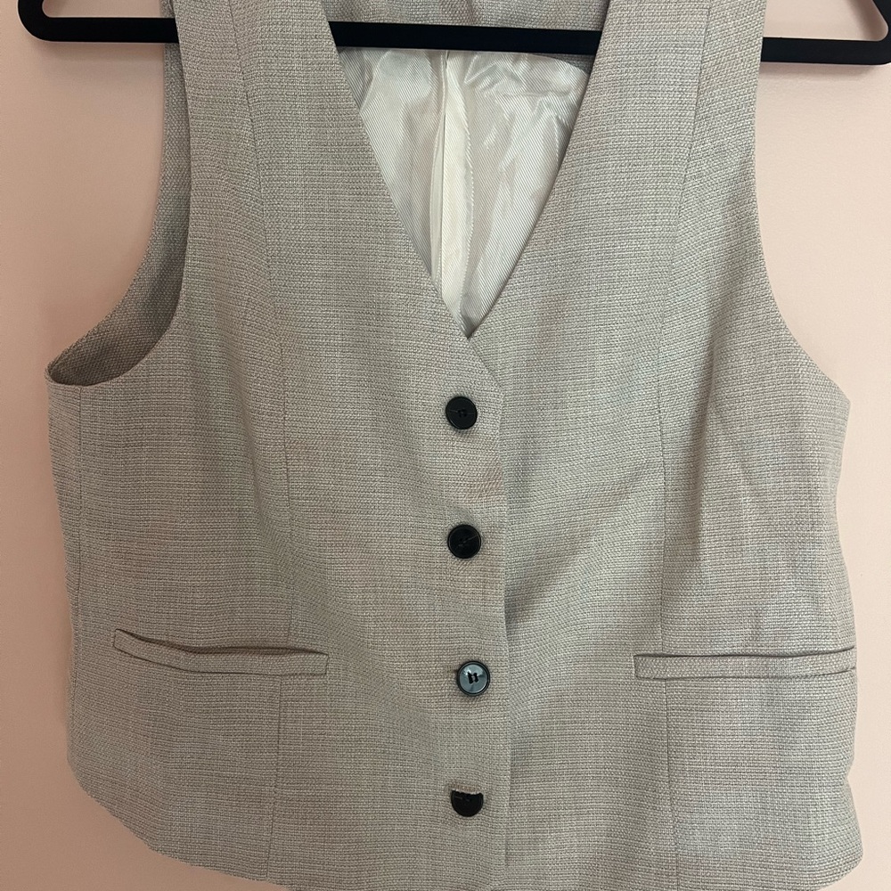 Zara Light Gray Textured Vest